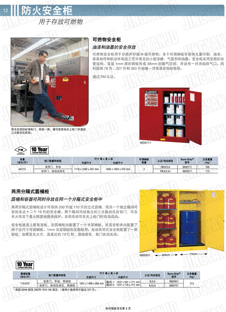 美國杰斯瑞特，防火安全柜，justrite防火柜，justrite安全柜，防爆柜justrite