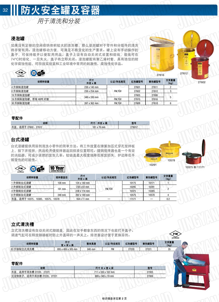 美國杰斯瑞特，justrite，臺式浸泡罐，立式清洗槽，清洗罐