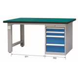 重型工作臺(tái)帶四抽底柜(40mm復(fù)合臺(tái)面)，E-XBG1575(G)